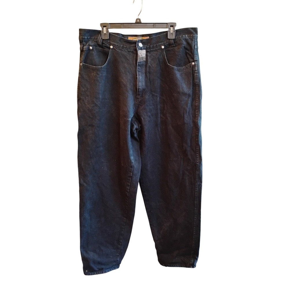 Vintage Y2K Paco Jeans Mens 38x34 Black Baggy Relaxed Fit Denim Streetwear 90s